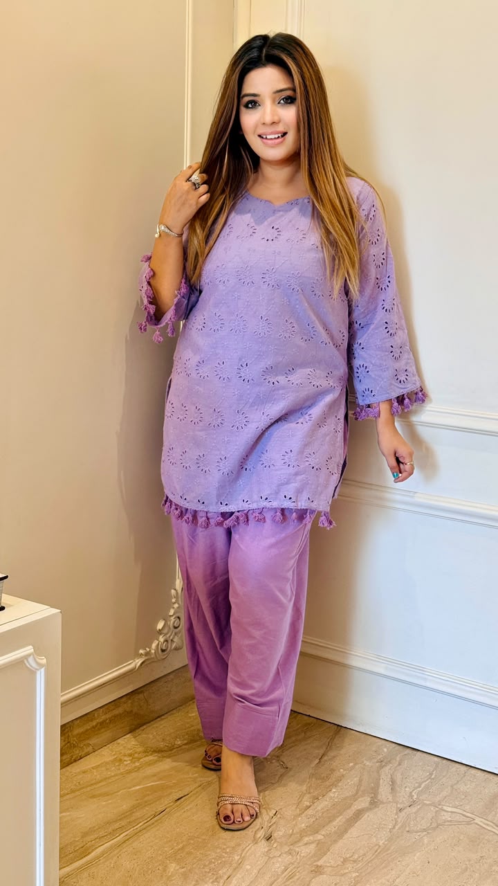 Nazariya Farshi Salwar Set- Green, Red, Purple, Yellow