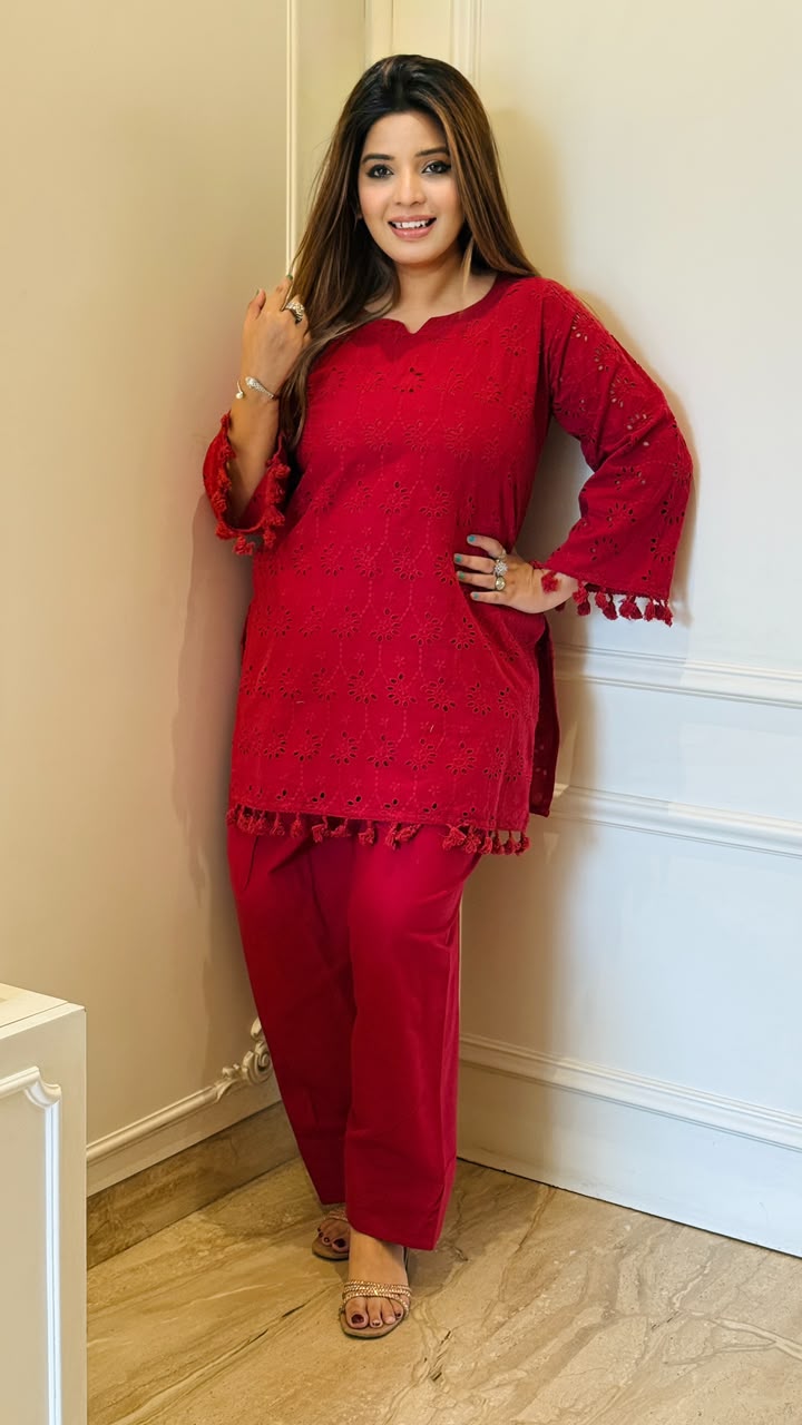 Nazariya Farshi Salwar Set- Green, Red, Purple, Yellow
