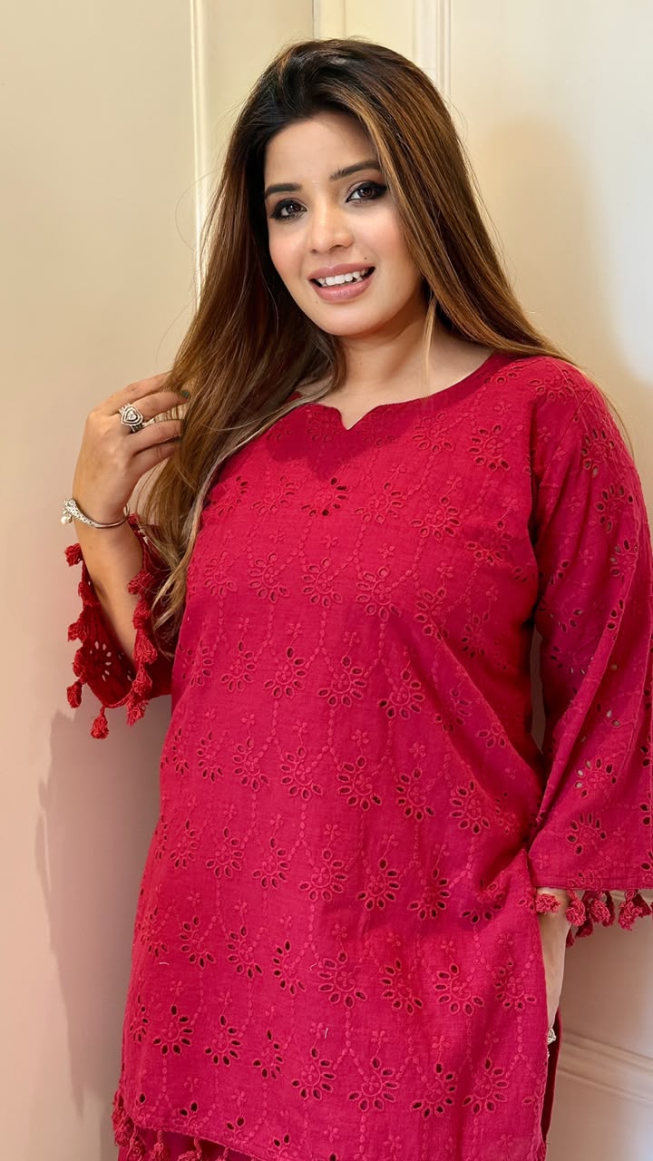 Nazariya Farshi Salwar Set- Green, Red, Purple, Yellow