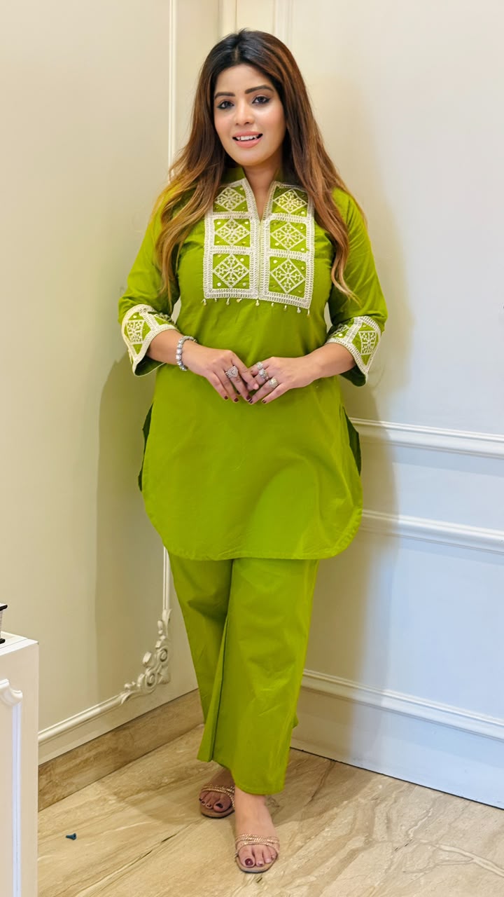 Rivasha Cotton Cordset- Green, Pink, Dark Green, Purple