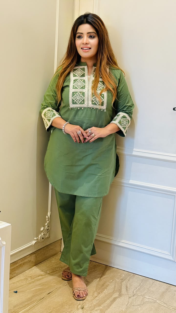 Rivasha Cotton Cordset- Green, Pink, Dark Green, Purple