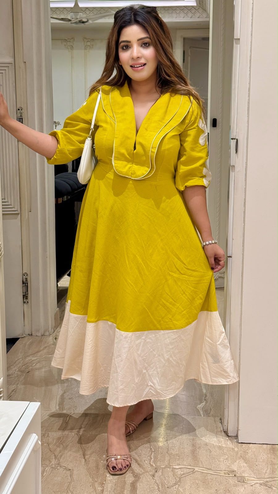 Ojasvi Cotton Dress- Yellow, Magenta, Pink, Blue