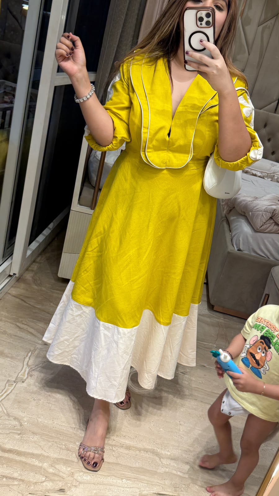 Ojasvi Cotton Dress- Yellow, Magenta, Pink, Blue