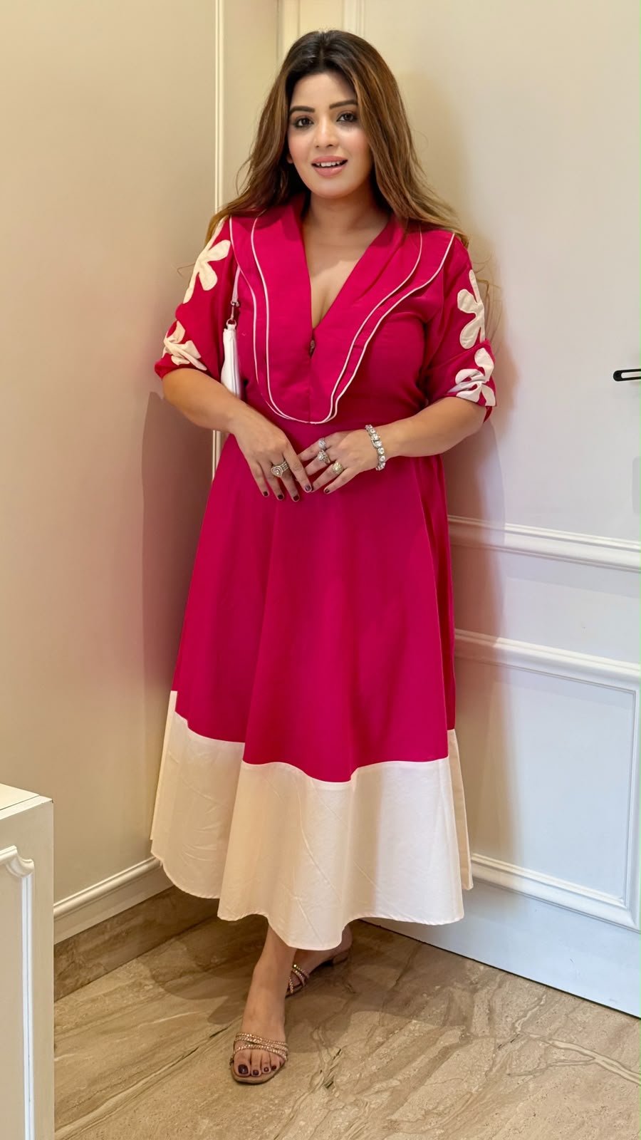 Ojasvi Cotton Dress- Yellow, Magenta, Pink, Blue