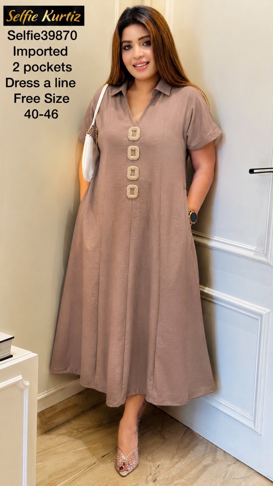 Ravina Kali Dress- yellow, Beige, Pink, Brown