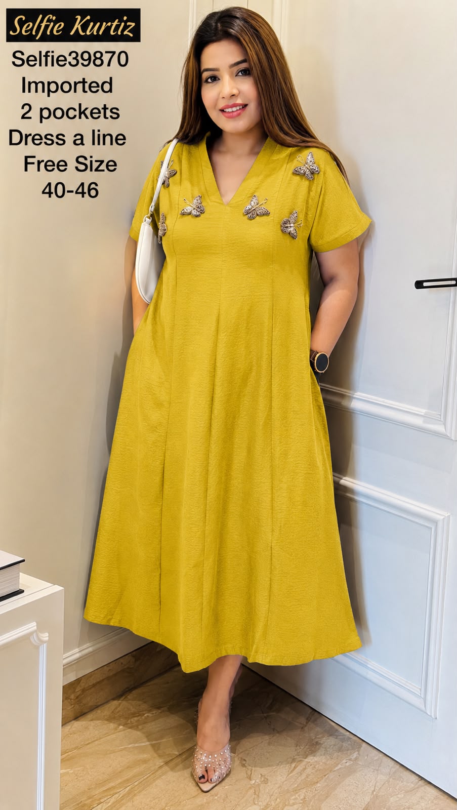 Urvie A-Line Dress-Blue,  Maroon, Green, Yellow, Brown, White, Beige, Purple, Black