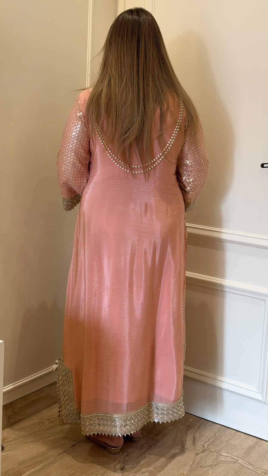 Anviti Shimmer Slit-Cut Firaan- Pink