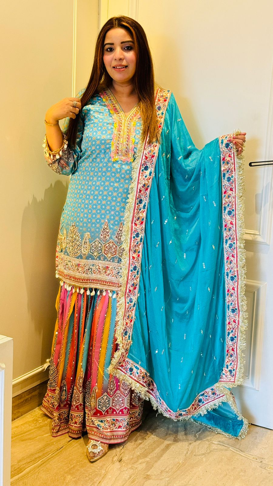 Heavy Party Wear Sharara Dress Heavy Party Wear Sharara Dress